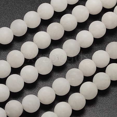 Natural White Jade Beads Strands X-G-D671-8mm-1