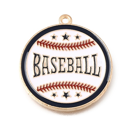 Baseball Alloy Enamel Pendants AL-CBA2166-01G-03-1