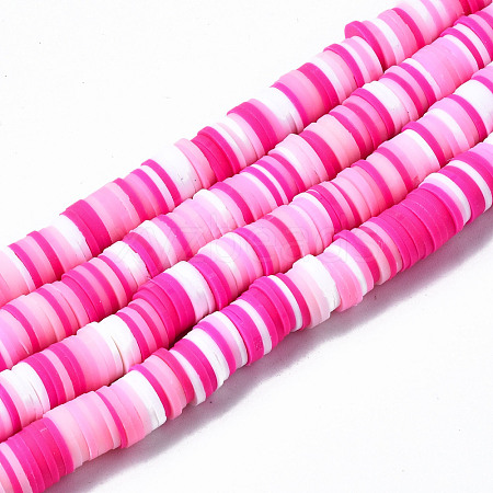 Handmade Polymer Clay Beads Strands CLAY-R089-8mm-093-1