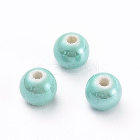 Glazed Porcelain Beads PORC-D001-10mm-03-1