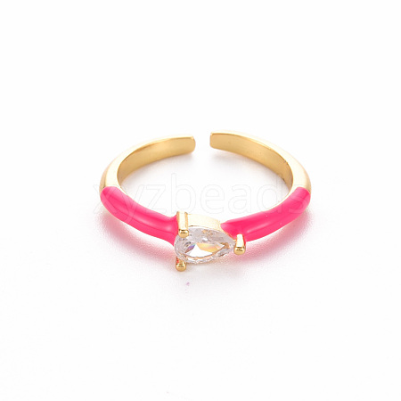 Brass Enamel Cuff Rings RJEW-T016-27A-NF-1