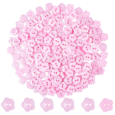 200Pcs 2-Hole Resin Buttons RESI-SP0001-52A-1