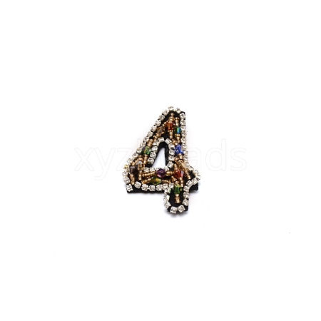 Number Colorful Rhinestone Patches DIY-WH0308-25D-1