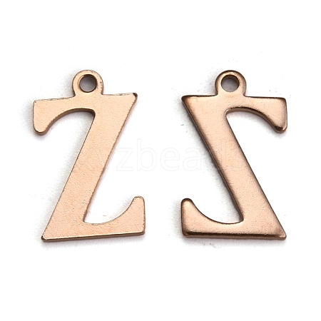 Ion Plating(IP) 304 Stainless Steel Alphabet Charms STAS-H122-Z-RG-1