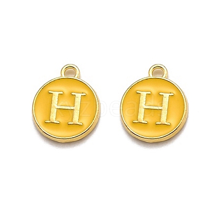 Golden Plated Alloy Enamel Charms ENAM-Q437-13H-1