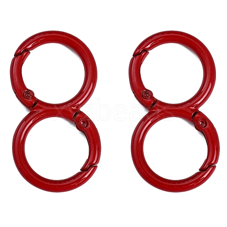 Spray Painted Alloy 8-shaped Keychain Clasps PW-WGE4E28-15-1