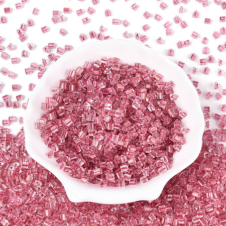 Transparent Inside Colours Glass Seed Beads SEED-T007-13F-1