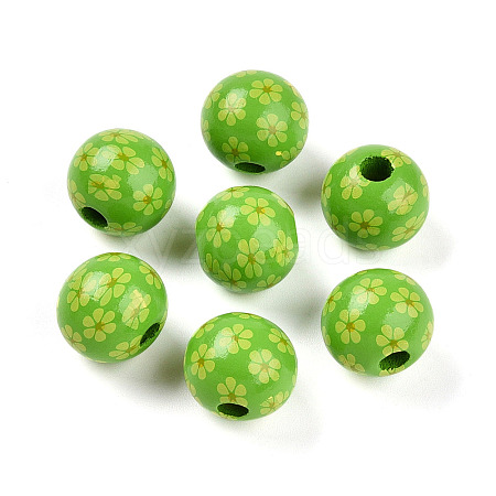 Easter Theme Printed Wood Beads WOOD-T032-22D-1