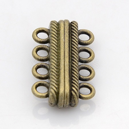 Oval 4 Strands Alloy Magnetic Clasps X-PALLOY-N0095-02AB-NF-1