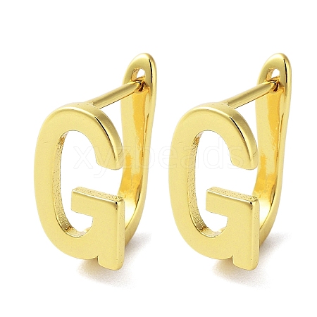 Brass Letter Stud Earrings for Women EJEW-A038-01G-G-1