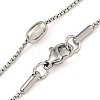 Non-Tarnish 304 Stainless Steel Box Chain Oval Link Necklaces NJEW-P315-01A-P-2