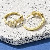 Brass Clear Cubic Zirconia Hoop Earrings EJEW-M047-26G-3