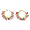 Glass Hoop Earrings EJEW-TA00589-02-1