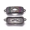 Brass Micro Pave Cubic Zirconia Links connectors ZIRC-k081-11B-1