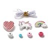 Children's Day Theme Maple Wood Jewelry Set DIY Making Kits WOOD-C006-01J-2