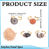 5Pcs 5 Styles Adjustable Conch Shell Brass Cuff Rings RJEW-WR0001-03-2