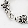 Fashionable Retro Jewelry 304 Stainless Steel Wolf Bracelets for Men BJEW-L045-47-3