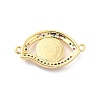 Brass Micro Pave Colorful Cubic Zirconia Connector Charms KK-H434-04G-2