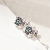 925 Sterling Silver Moissanite Rhinestone Stud Earrings EJEW-U042-02P-2