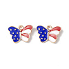 American Flag Style Alloy Enamel Pendants X-ENAM-K067-41-1