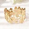 304 Stainless Steel Cuff Bangles for Women BJEW-B166-01G-2