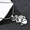 304 Stainless Steel Laser Cut Mother and Baby Koala Pendant Box Chain Necklaces for Women Men NJEW-E156-01P-3