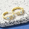 Brass Clear Cubic Zirconia Hoop Earrings EJEW-M047-06G-2