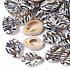 Printed Natural Cowrie Shell Beads X-SSHEL-R047-01-B01-1