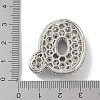 Rack Plating Brass Micro Pave Clear Cubic Zirconia Pendants ZIRC-U002-P-Q-3