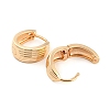 Brass Grooved Hoop Earrings EJEW-G363-16KCG-2