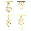 4Pcs 4 Styles Brass Toggle Clasps KK-CJ0003-53-1