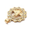 Rack Plating Brass with Cubic Zirconia Pendants KK-Q017-06A-G-2