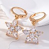 Brass Micro Pave Clear Cubic Zirconia Leverback Earrings EJEW-K300-54G-3