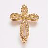 Brass Micro Pave Cubic Zirconia Links ZIRC-G087-06G-1