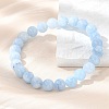 Natural & Dyed White Jade Bead Stretch Bracelets X-BJEW-K212-B-018-1