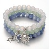 Tibetan Style Star & Moon & Sun Alloy Charm Bracelets BJEW-JB01919-1