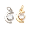 Rack Plating Brass Micro Pave Clear Cubic Zirconia Pendants KK-E081-11P-4