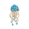 Jellyfish Alloy Indicolite Rhinestone Sea Animal Brooch PW-WGB977D-01-1