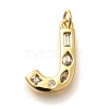 Brass Micro Pave Clear Cubic Zirconia Pendants KK-G521-01G-J-1