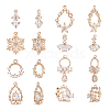 CHGCRAFT 16Pcs 8 Style Brass Micro Pave Clear Cubic Zirconia Pendants KK-CA0003-55-1