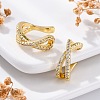 Rack Plating Brass Micro Pave Clear Cubic Zirconia Cuff Earrings EJEW-H147-06G-3