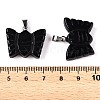 Natural Obsidian Carved Butterfly Pendants G-N342-01A-4