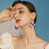 FIBLOOM 4 Pairs 4 Colors Natural Shell Boho Chandelier Earrings EJEW-FI0002-07-6