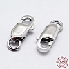 Rhodium Plated 925 Sterling Silver Lobster Claw Clasps STER-K167-075E-P-1