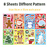 8Pcs Christmas Theme Cartoon PVC Waterproof Stickers STIC-P014-01C-1