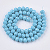 Opaque Spray Painted Glass Beads Strands X-DGLA-T001-005C-2