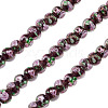 1 Strand Handmade Lampwork Inner Flower Rondelle Beads Strands LAMP-TA0002-72B-2