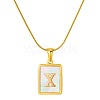 Stainless Steel Snake Bone Chain Alphabet Necklace with Shell Pendant WD3660-24-1