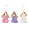 3Pcs 3 Colors Handmade Macrame Cotton Cord Angel Pendant Decorations HJEW-JM02669-1