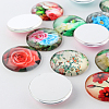 Flower Printed Glass Cabochons X-GGLA-A002-10mm-BB-3